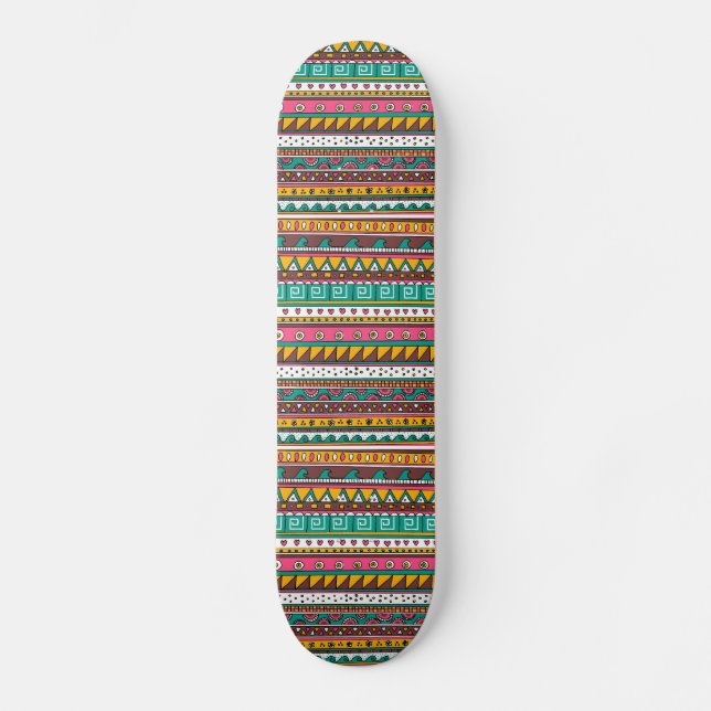 Colorful Tribal pattern Skateboard (Front)