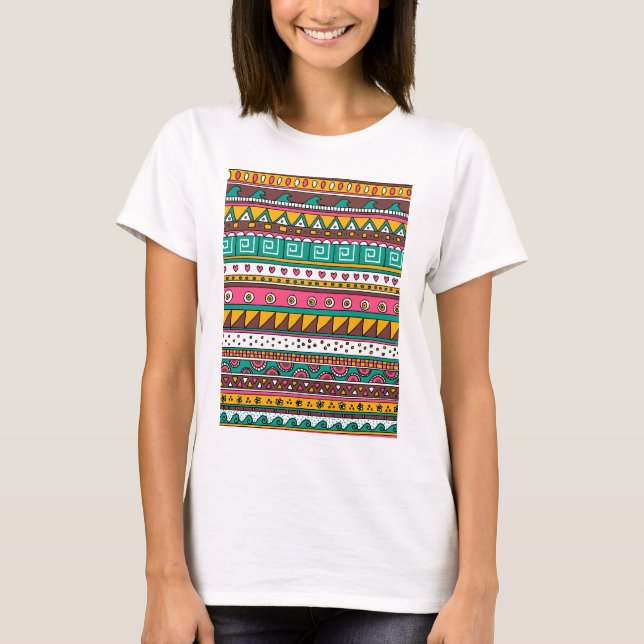 Colorful Tribal pattern T-Shirt (Front)
