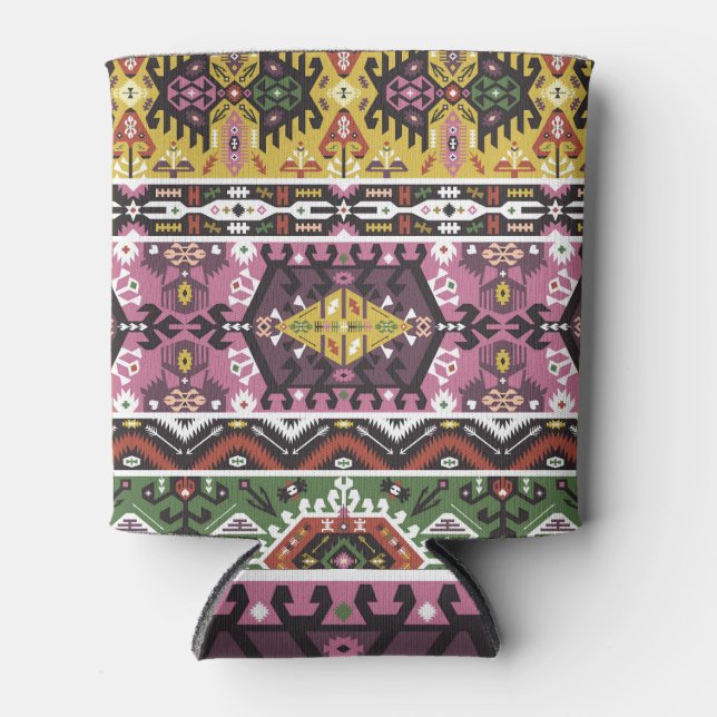 Colorful tribal style, seamless pattern. can cooler (Front)