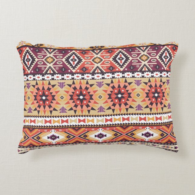 Colorful tribal style, vibrant seamless pattern. accent pillow (Front)