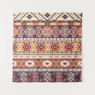 Colorful tribal style, vibrant seamless pattern. tapestry