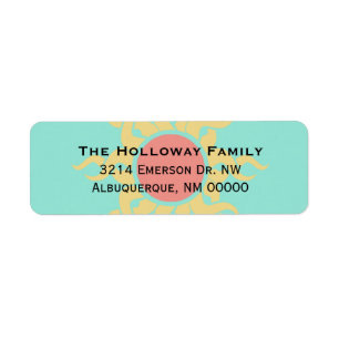 Colorful Tribal Sun Return Address Label