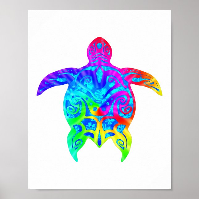 Colorful Tribal Turtle Poster (Front)