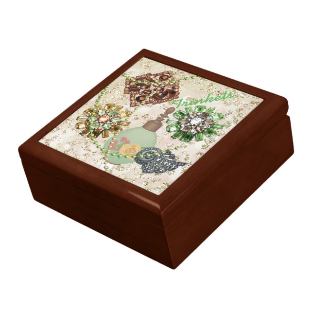 Colorful Trinkets Jewels & Baubles Jewelry Box (Side)