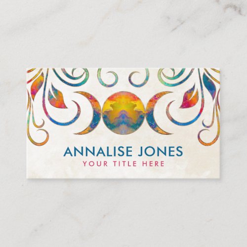 Colorful Triple Moon _ Triple Goddess Ornament Bus Business Card