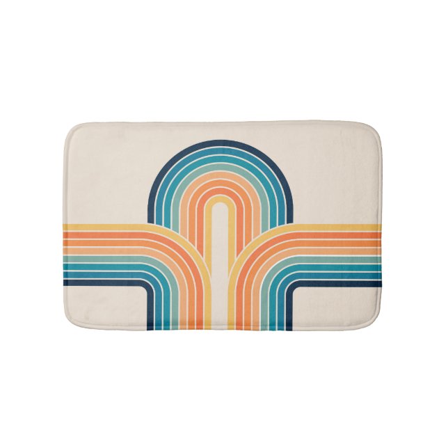 Colorful triple retro arches bath mat (Front)