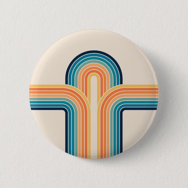Colorful triple retro arches button (Front)