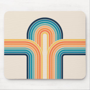 Colorful triple retro arches mouse pad