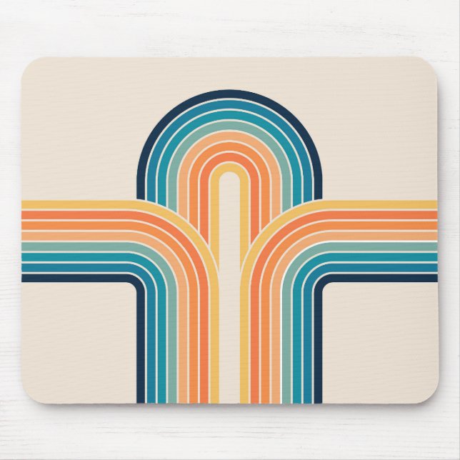Colorful triple retro arches mouse pad (Front)