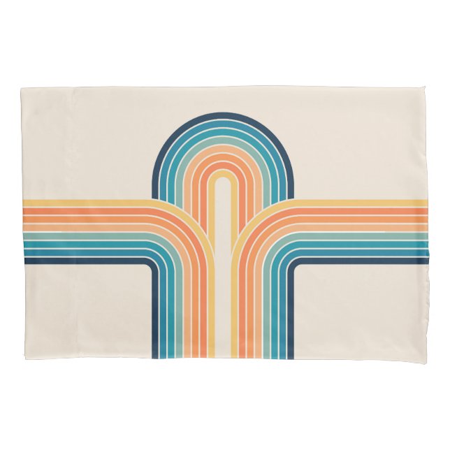 Colorful triple retro arches pillow case (Front)