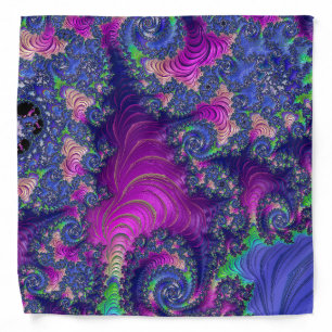 Colorful Trippy Boho Jewel Tone Rainbow Fractal Bandana