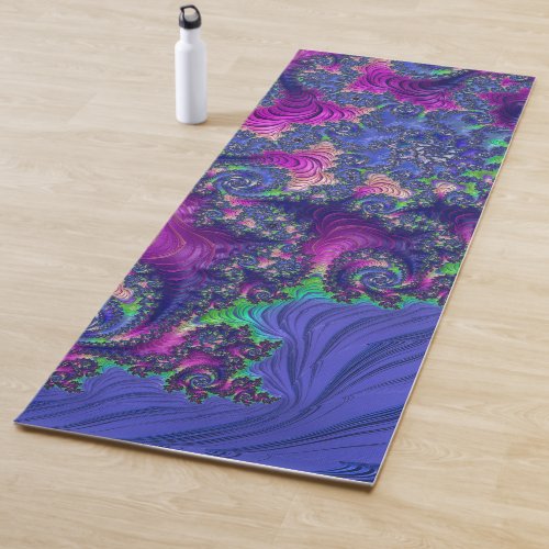 Colorful Trippy Boho Jewel Tone Rainbow Fractal Yoga Mat