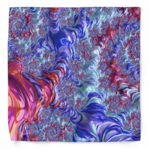 Colorful Trippy Groovy Digital Abstract Fractal Bandana