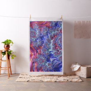 Colorful Trippy Groovy Digital Abstract Fractal Fabric
