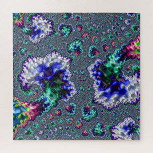 Colorful Trippy Groovy Spiral Abstract Fractal Jig Jigsaw Puzzle