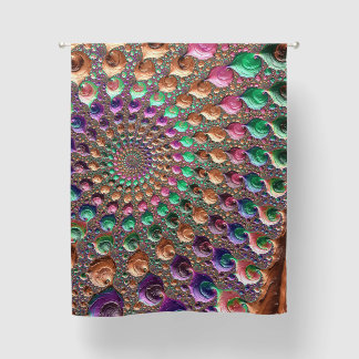 Colorful Trippy Groovy Vibrant Spiral Fractal Art Blackout Curtains