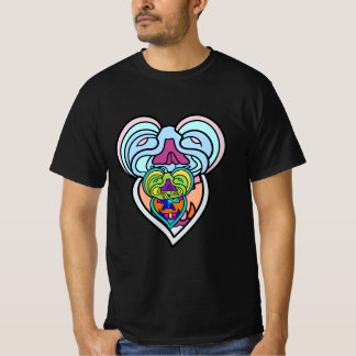 Colorful Trippy Heart Mask T-Shirt