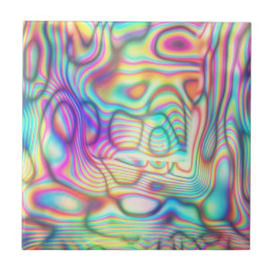 Colorful Trippy Holo Holographic Ceramic Tile