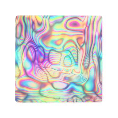 Colorful Trippy Holo Holographic Metal Print