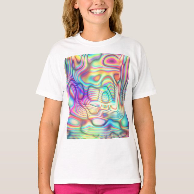 Colorful Trippy Holo Holographic T-Shirt (Front)