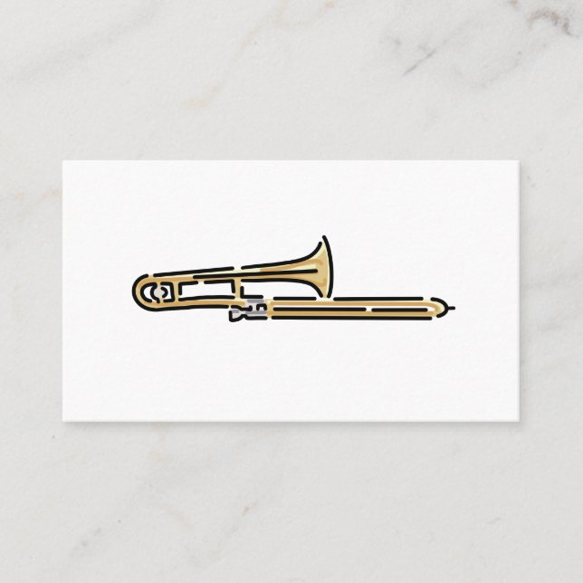 Colorful Trombone Logo Business Card (Front)