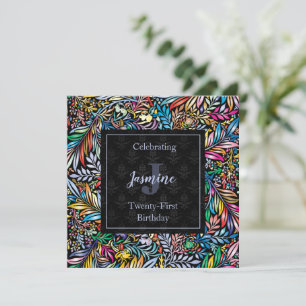 Colorful Tropic Floral Birthday Invitation