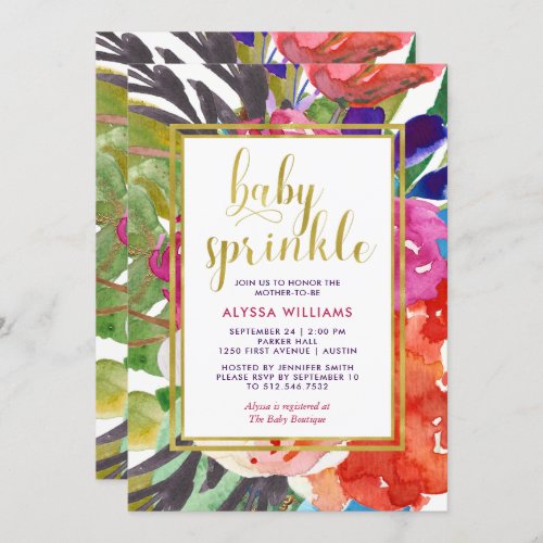 Colorful Tropical Baby Sprinkle Invitation