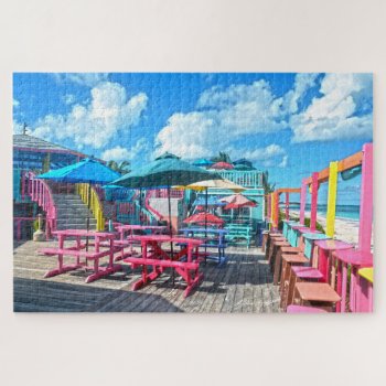 Colorful Tropical Bahamas Bar And Grill Jigsaw Puzzle by catherinesherman at Zazzle