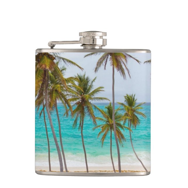 Colorful Tropical Beach Flask (Front)