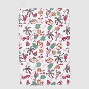 Colorful tropical beach vacation themed pattern golf towel