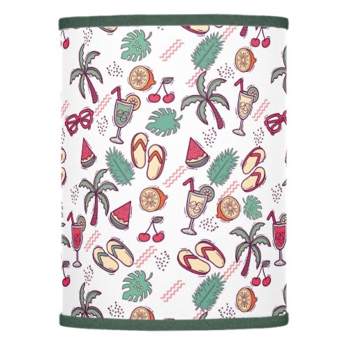 Colorful tropical beach vacation themed pattern lamp shade