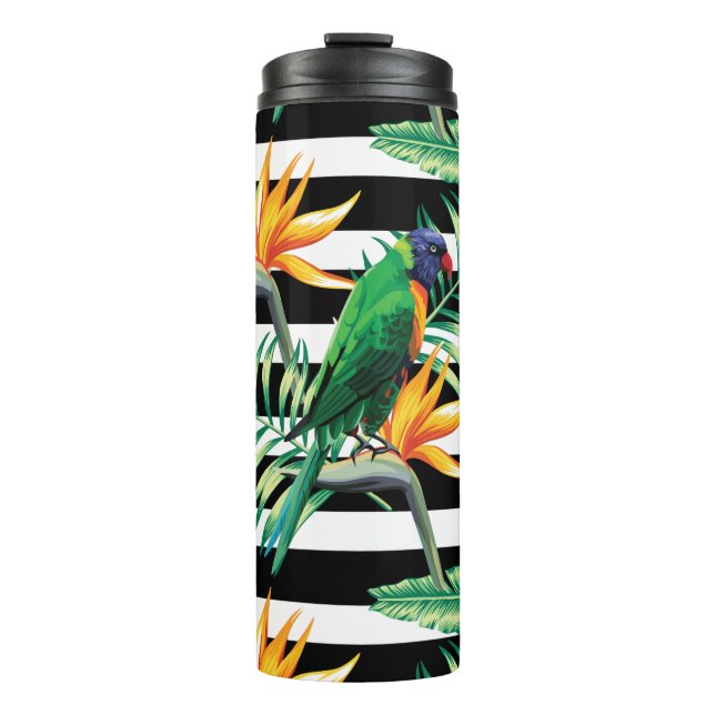 Colorful Tropical Bird Thermal Tumbler (Front)
