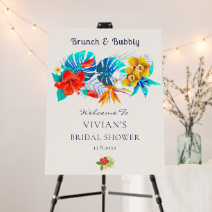 Colorful Tropical Bridal Shower Welcome Foam Board