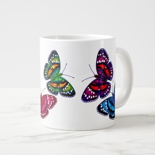 Colorful Tropical Butterflies Jumbo Mug (Front Right)