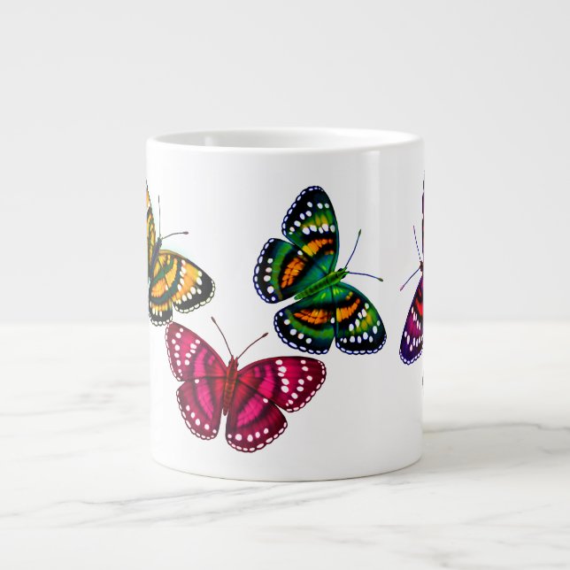 Colorful Tropical Butterflies Jumbo Mug (Front)