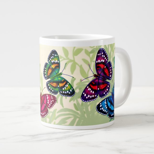 Colorful Tropical Butterflies Jumbo Mug (Front Right)