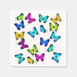 Colorful Tropical Butterflies Paper Napkin