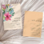 Colorful Tropical Casual Peach All In One Wedding Invitation