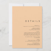 Colorful Tropical Casual Peach All In One Wedding Invitation (Back)