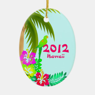 Colorful Tropical Christmas Ornament