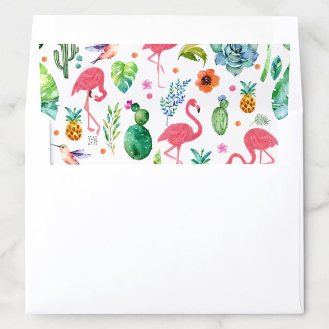 Colorful Tropical Collage Pattern Envelope Liner (In Envelope)