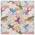 Colorful tropical dart frogs fabric