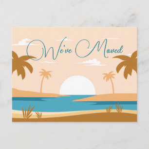 Colorful Tropical Elegant Modern New Address  Postcard