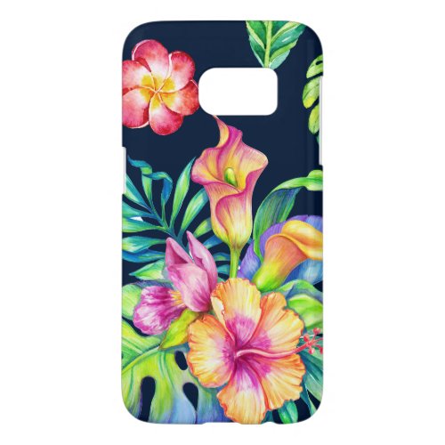 Colorful Tropical Exotic Flowers Bouquet Samsung Galaxy S7 Case