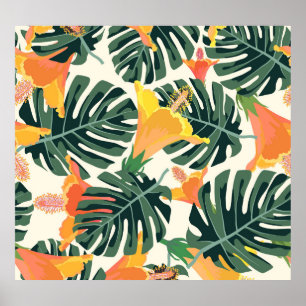 Colorful Tropical Exotic Textile Texture Poster