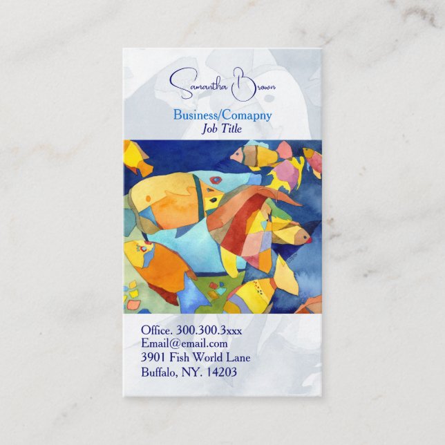 Colorful Tropical Fish Aquarium Business Card (Front)