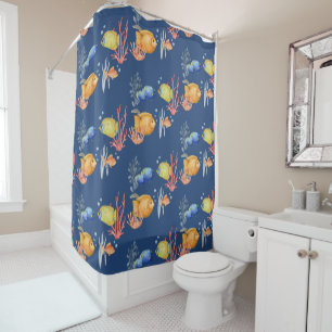 Colorful Tropical Fish Aquarium Shower Curtain