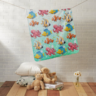 Colorful Tropical Fish Baby Blanket