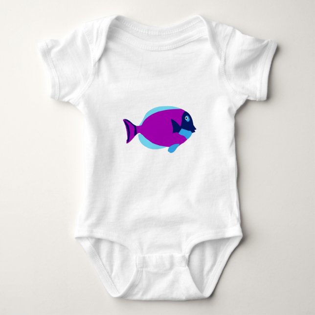 Colorful Tropical Fish Baby Bodysuit (Front)