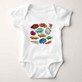 Colorful Tropical Fish Baby Bodysuit
